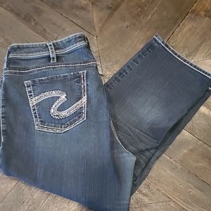 Silver Denim Capri